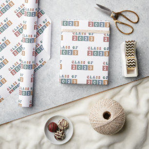 Retro Class of 2023 Graduation Wrapping Paper