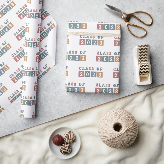 Retro Class of 2023 Graduation Wrapping Paper (Crafts)