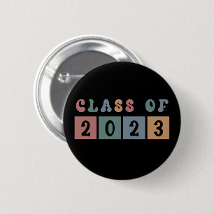 Retro Class of 2023 School College graduation Gift 6 Cm Round Badge