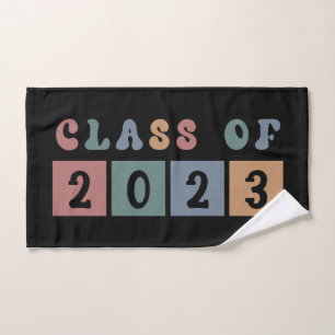 Retro Class of 2023 School College graduation Gift Hand Towel