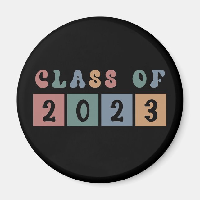 Retro Class of 2023 School College graduation Gift Magnet (Front)