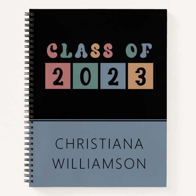 Retro Class of 2023 School College graduation Gift Notebook (Front)