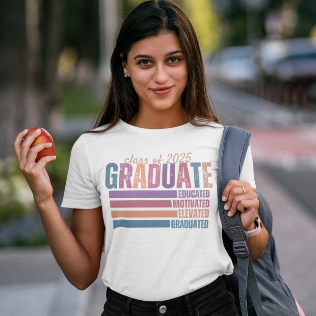 Retro Class of 2025 Graduate Custom Graduation  T-Shirt (Creator Uploaded)