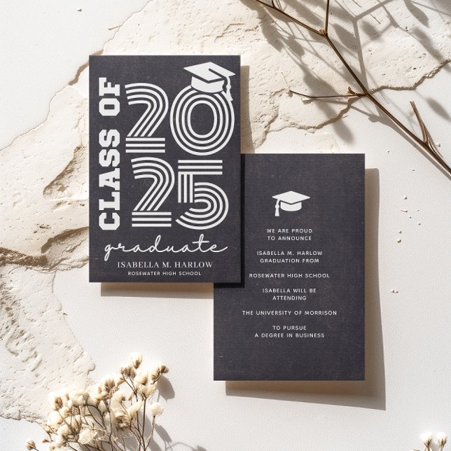 Retro Class of 2025 Highschool Graduation Announcement (Creator Uploaded)