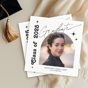 Retro Class of 2026 Photo Graduation Napkin