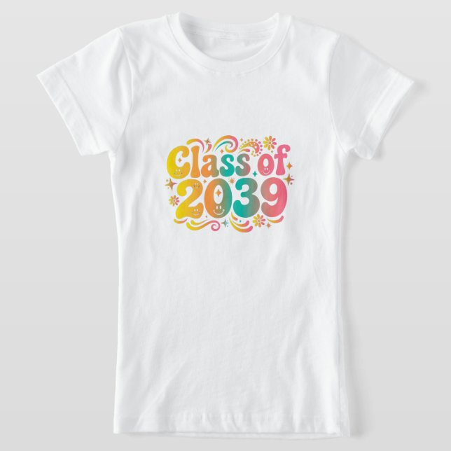 Retro Class Of 2039 Shirt | Groovy Kindergarten Sh (Laydown)