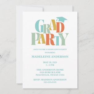 Retro Class of Congrats Graduation Photo Invitation