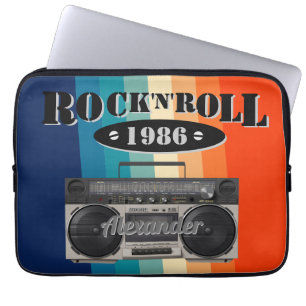 Retro classic boom box rock n roll music vintage laptop sleeve