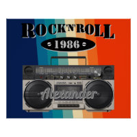 Retro classic boom box rock n roll music vintage  