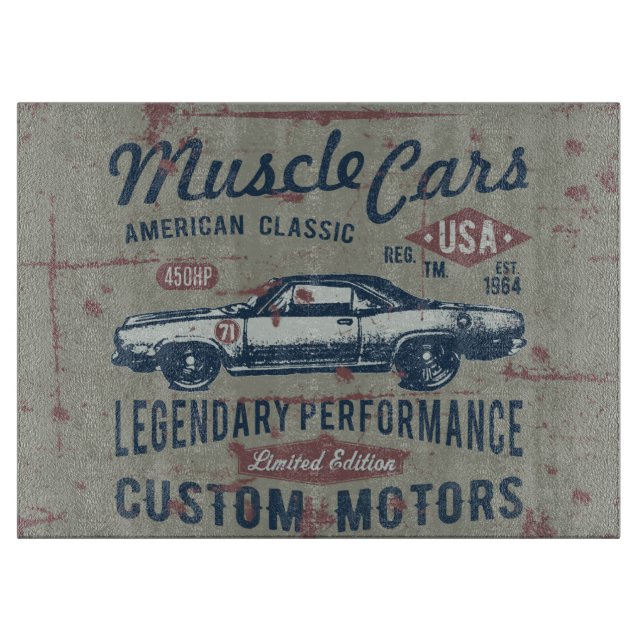 Retro Classic Car Cutting Board (Front)