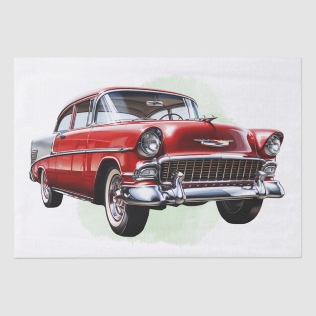 Retro Classic Car Decoupage Tissue Paper (Front)