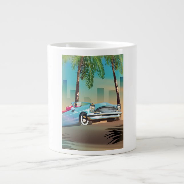 Retro Classic Car Large Coffee Mug (Front)