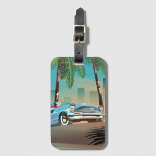 Retro Classic Car Poster Luggage Tag