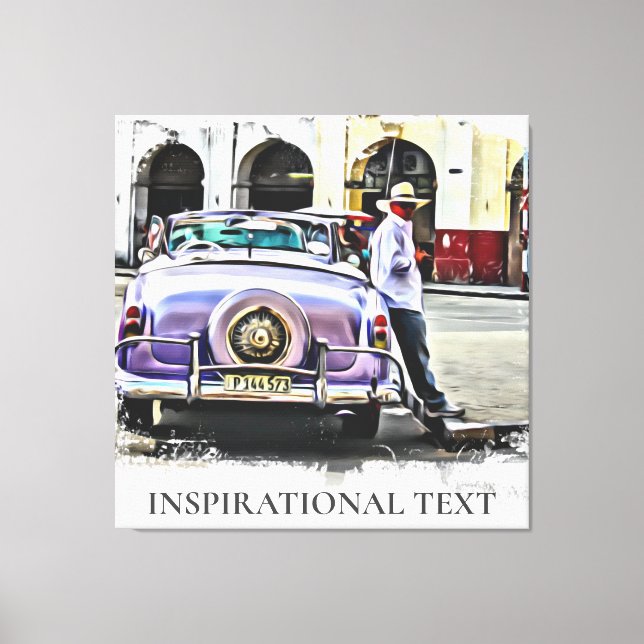 *~* Retro Classic Car Vintage Antique Man Canvas Print (Front)