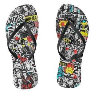 Retro Classic Cinema Stickers Collage - Vintage Fi Jandals