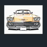 Retro Classic Convertible Front Pop Art Canvas Print<br><div class="desc">Retro Classic Convertible Front Pop Art Illustration Print Bold pop-art / graphic style illustration of the front view of a retro vintage classic convertible car — red & white two-tone body, large chrome grille & bumper, dual round headlights, hood ornament, whitewall tires, open red interior and powerful 1950s luxury energy...</div>