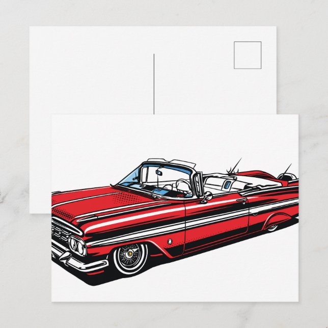 Retro Classic Convertible Side Pop Art  Postcard (Front/Back)
