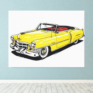 Retro Classic Convertible Side PopArt Canvas Print