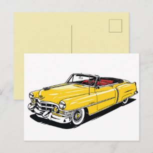 Retro Classic Convertible Side PopArt Postcard