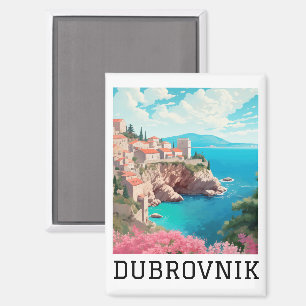 Retro Classic Dubrovnik Croatia Magnet