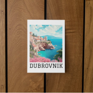 Retro Classic Dubrovnik Croatia Postcard