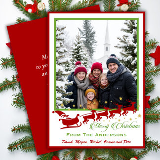 Retro Classic Mid-Century Custom Photo Christmas Holiday Card