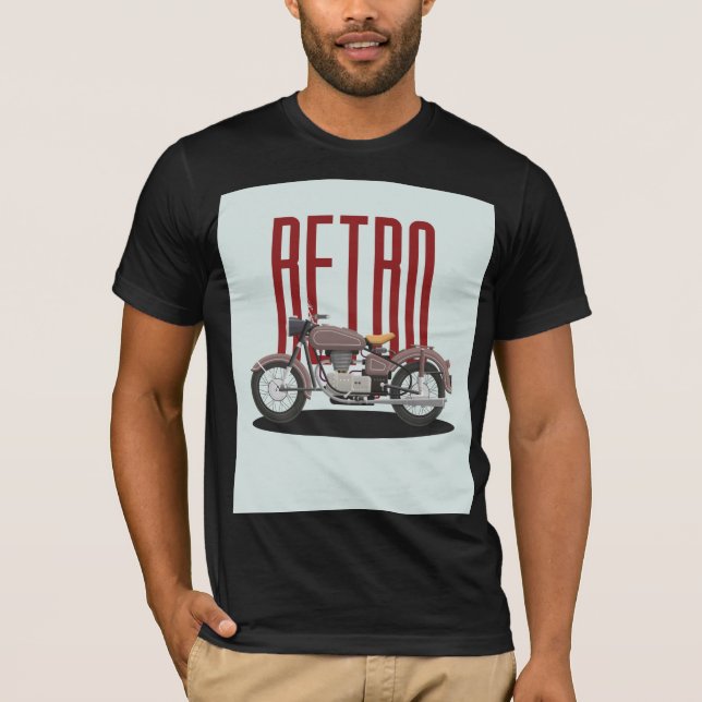 Retro Classic Motorcycle. T-Shirt (Front)
