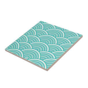 retro, classic, pattern, teal, vintage, wave tile