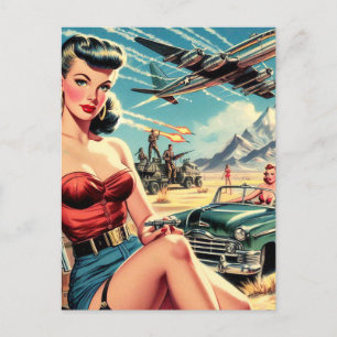 Retro Classic Pin Up Postcard