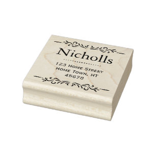 Retro Classic Return Address Rubber Stamp
