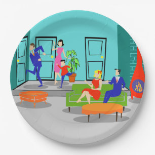 Retro Classic Television Paper Plate