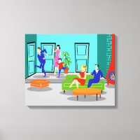 Retro Classic Television Stretched Canvas Print