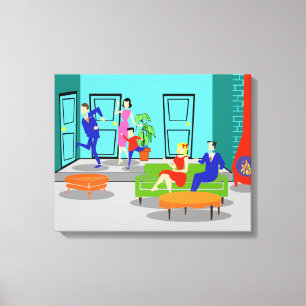 Retro Classic Television Stretched Canvas Print
