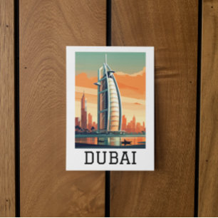 Retro Classic Travel Dubai UAE Postcard