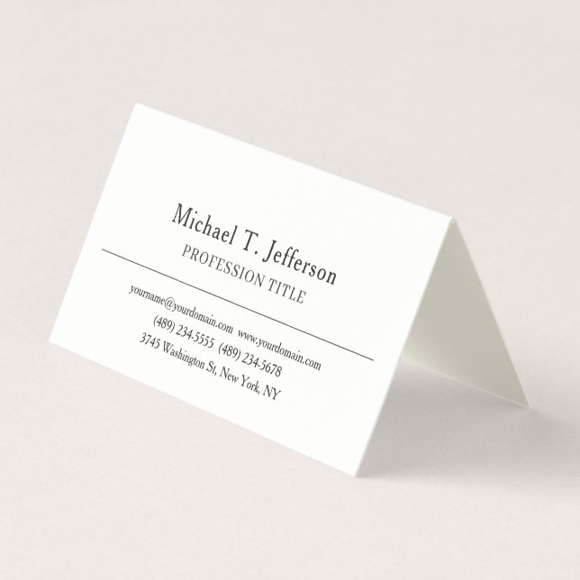 Retro Classical Elegant Plain Simple Cream Color Business Card (Front)