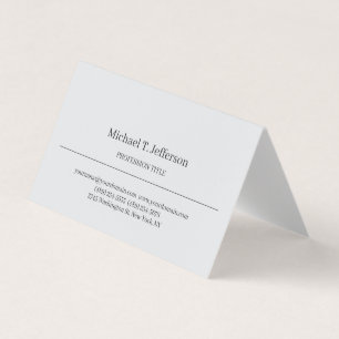 Retro Classical Elegant Plain Simple Grey Business Card