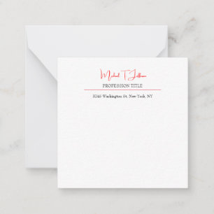 Retro Classical Elegant Plain Simple Red White Card