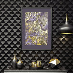 Retro Classy Gold Wavy Swirls Art Pattern Foil Prints<br><div class="desc">Beautiful contemporary eggplant, mauve taupe, amethyst purple, violet, and real gold foil coloured retro abstract geometric waves and swirls pattern. Elegant, stylish, and eclectic minimalism design for the artistic interior designer, the artsy décor decorator, the popular hip trendsetter, the vintage retro art style, or the abstract digital geometric motif lover....</div>