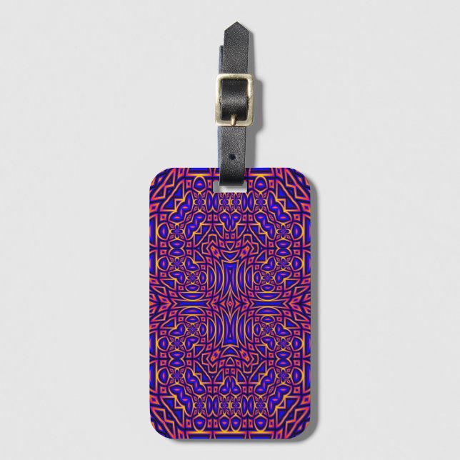 Retro Classy Kaleidoscope Pattern Luggage Tag (Front Vertical)