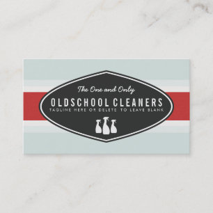 Retro Cleaning Business Spray Bottle Logo Card