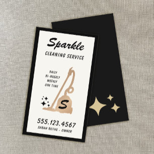 Retro Cleaning Service Maid Gold Vacuum Cleaner C Calling Card