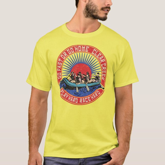 Retro Clear Creek Rafting. T-Shirt (Front)