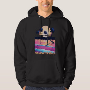 Retro Clearwater Beach Florida Souvenir Surf Hoodie