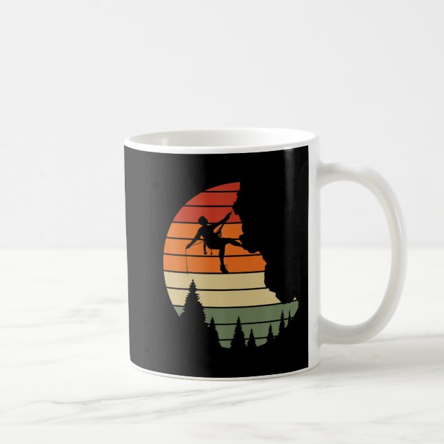 Retro Cliff Rock Climbing Mountain Climber Mountai Coffee Mug (Right)