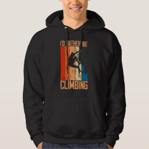 Retro Climbing Vintage Bouldering Rock Climber Mou Hoodie