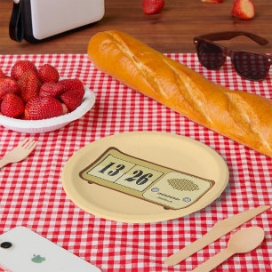 Retro Clock Radio Paper Plate