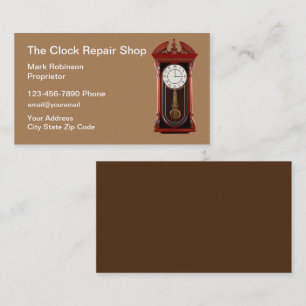 Retro Clock Repairman Business Cards