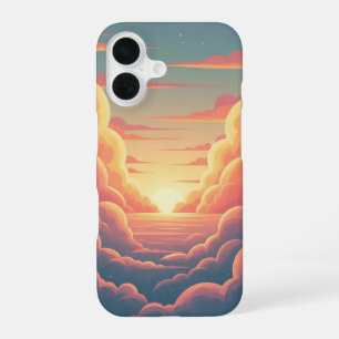 Retro Cloudy Horizon iPhone 16 Case