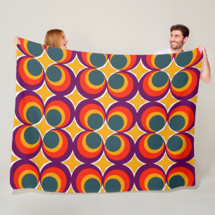 Retro Clovers Fleece Blanket