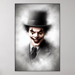 Retro Clown Portrait With Hat Poster